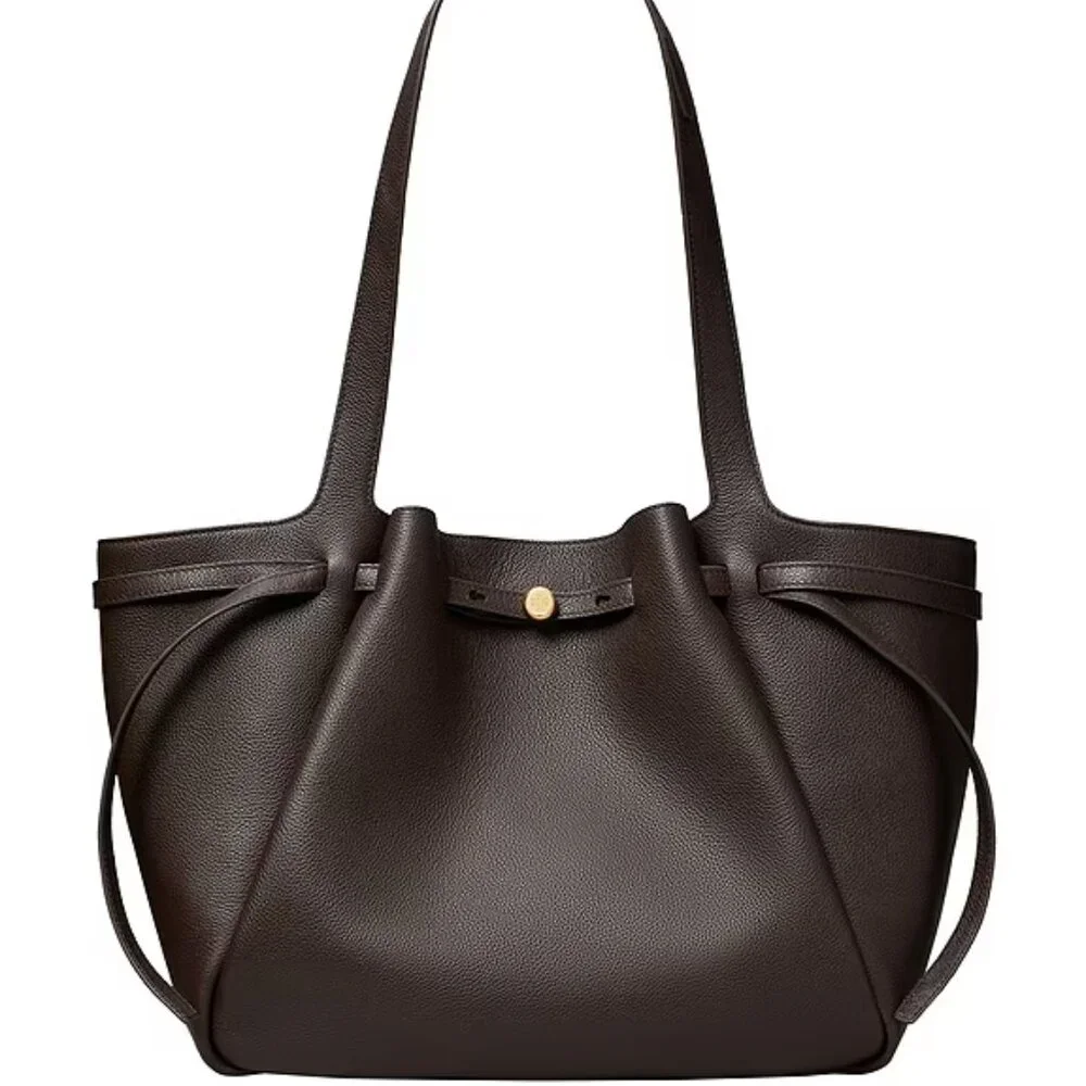 NWT ✅ TORY BURCH ROMY TOTE (LARGE) #163388  DEEP BROWN✨ NWT, DUST BAG - Picture 9 of 16